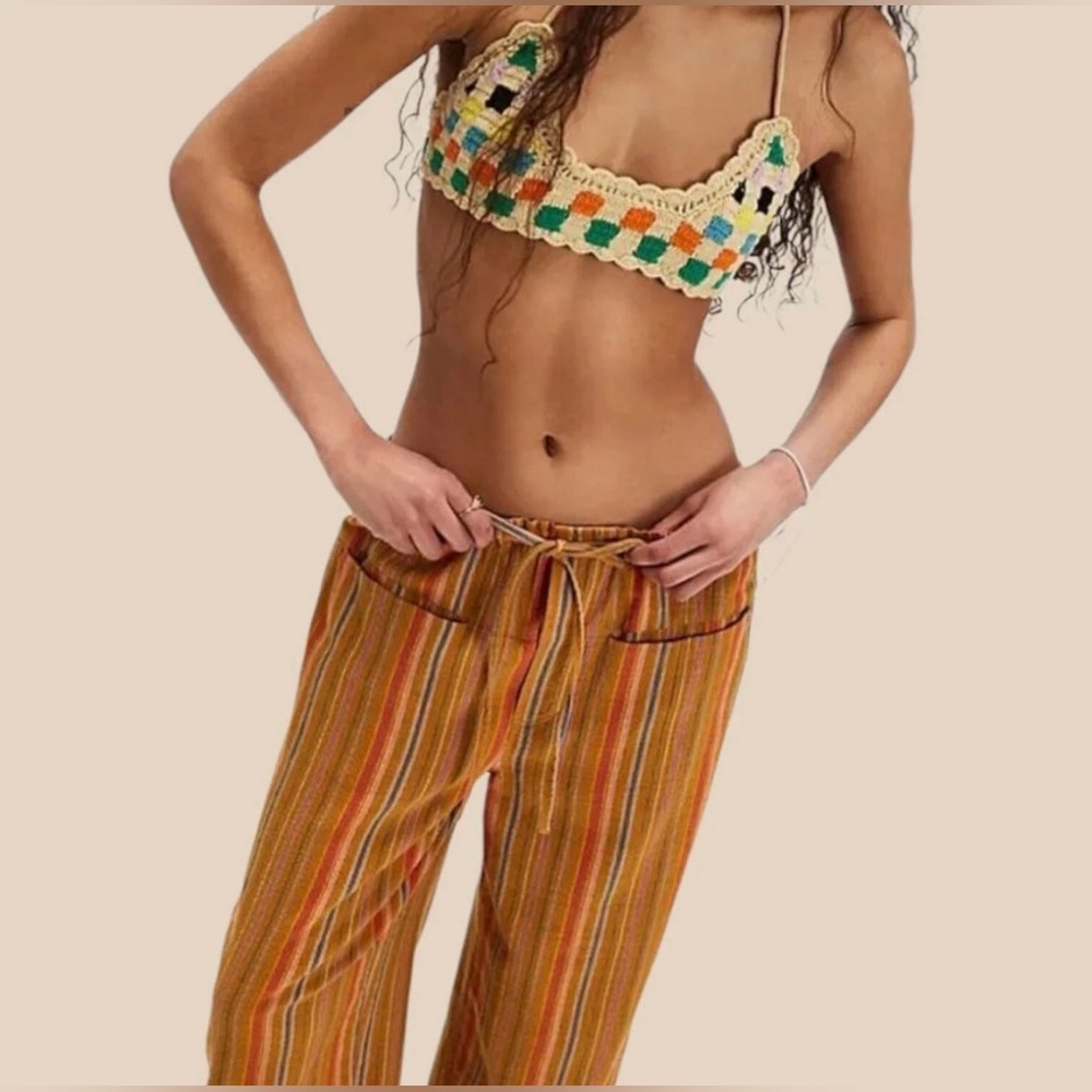 Free People Hudson Canyon Striped Pants Good Combo Combo Size M - Picture 6 of 16